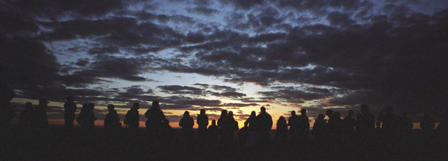 Visitors Watching Sunset